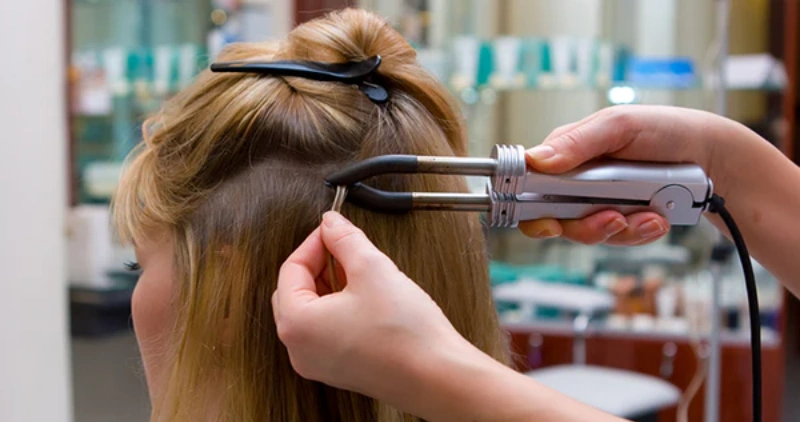 fusion hair extensions application