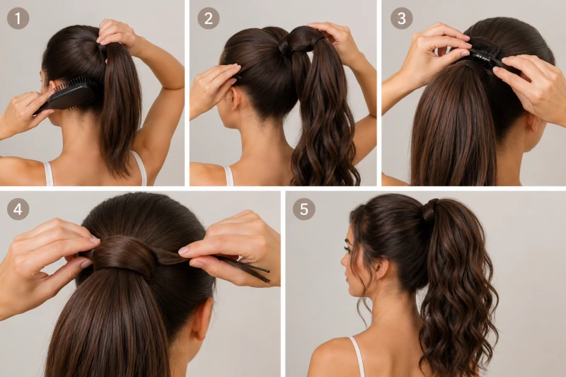how to put in a ponytail hair extension