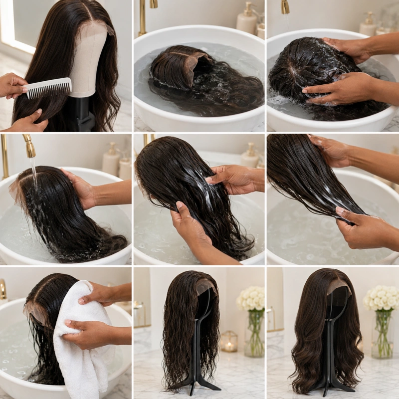 how to wash a human hair wig