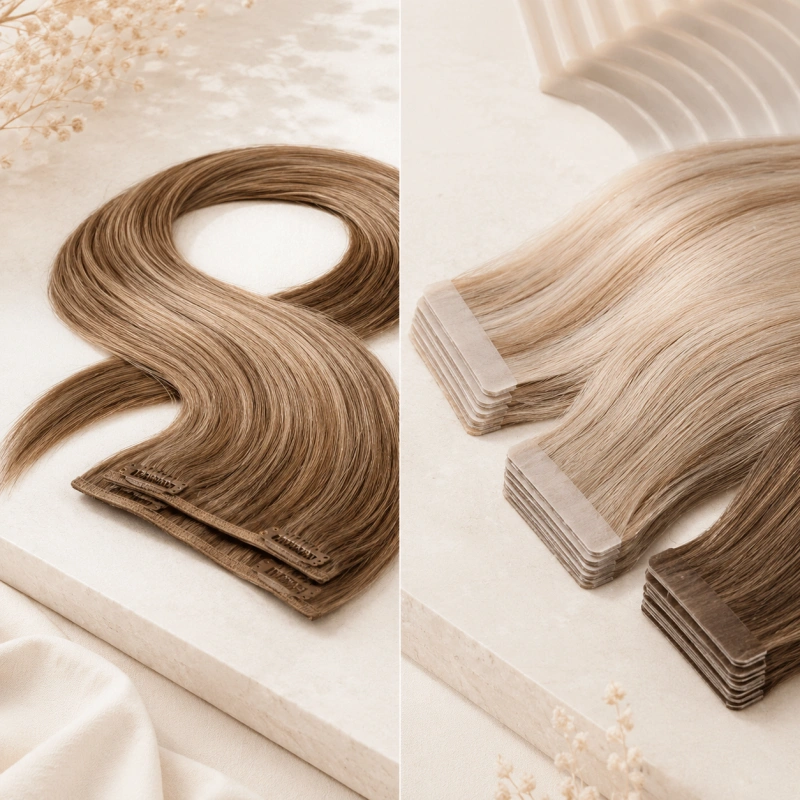 invisible clip in vs invisible tape in extensions