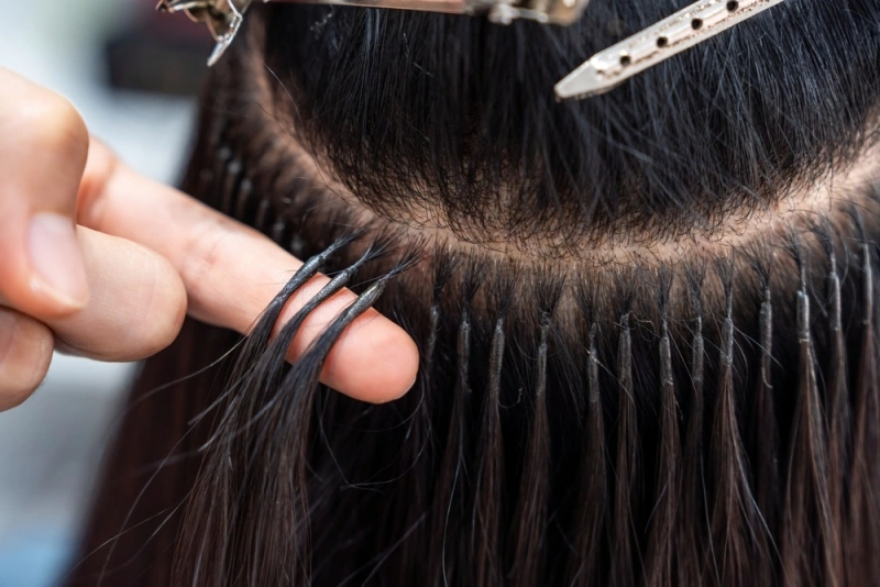 k tip hair extensions install
