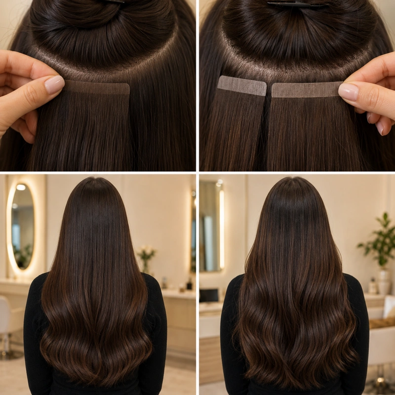 seamless tape in hair extensions vs regular tape