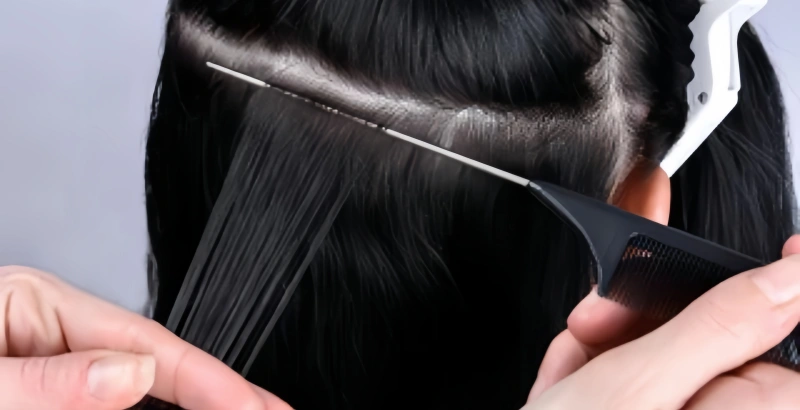 How to Install Flat Tip Hair Extensions? 1 sectioning for install flat tip hair extensions