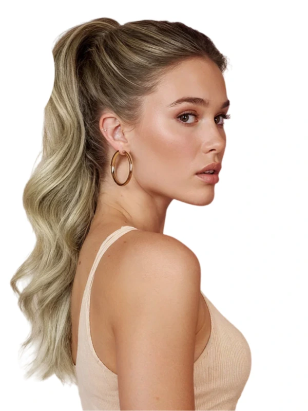 balayage wrap around ponytail