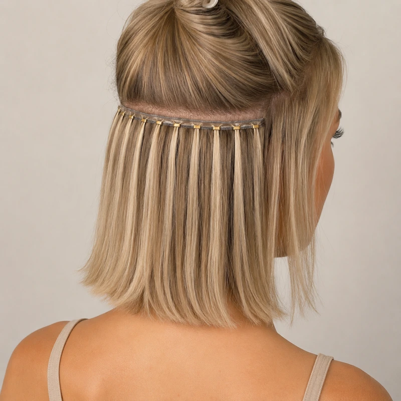butterfly weft hair extentions on short hair