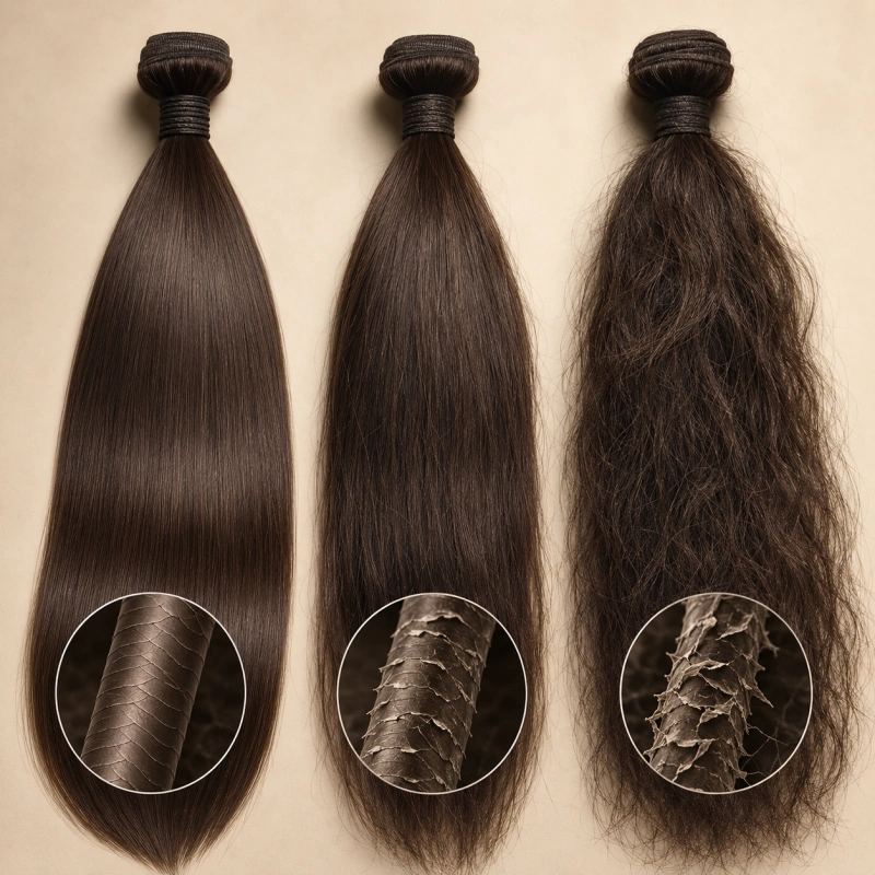 full cuticle remy vs remy vs non remy hair