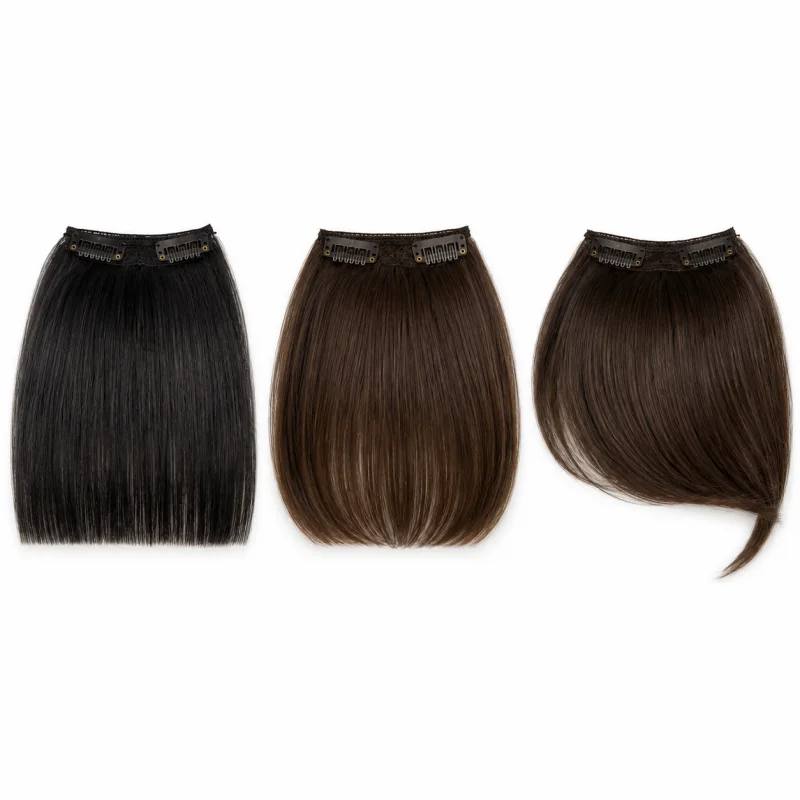 blunt front and side swept bangs