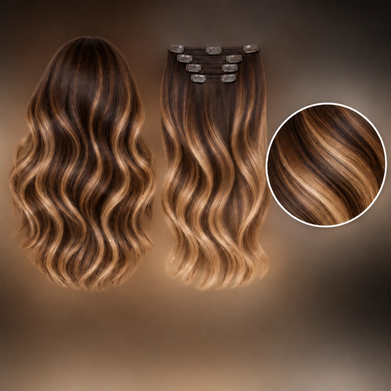 brown and caramel balayage