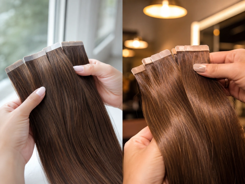 check shade in daylight and indoor salon lighting