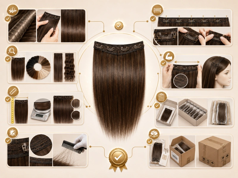 clip in weft quality checks before shipment