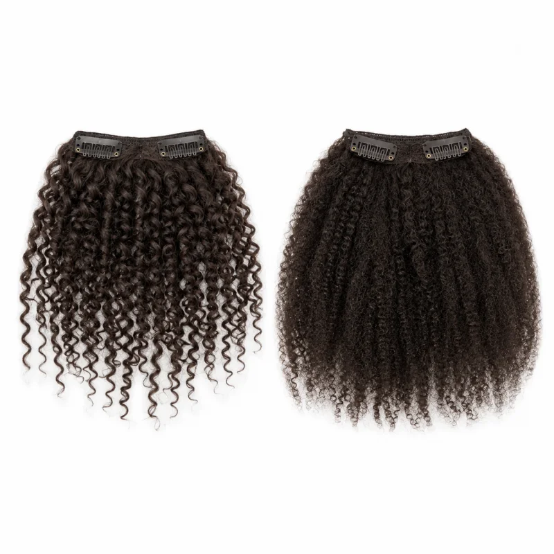curly and kinky curly clip in bangs