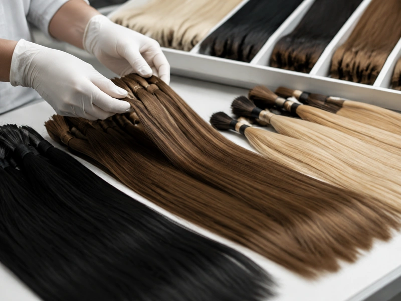 sort align and prepare the hair