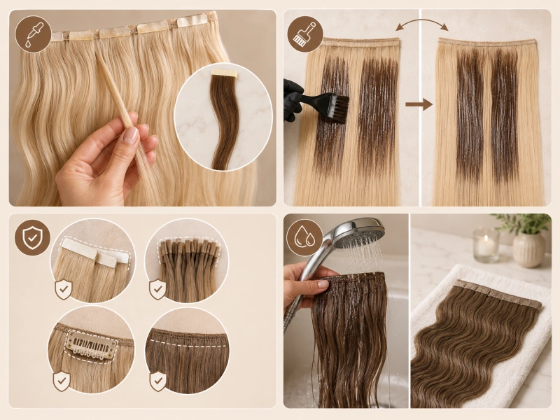 How to Dye Hair Extensions at Home: Step-by-Step Guide 3 step by step hair extension dyeing process