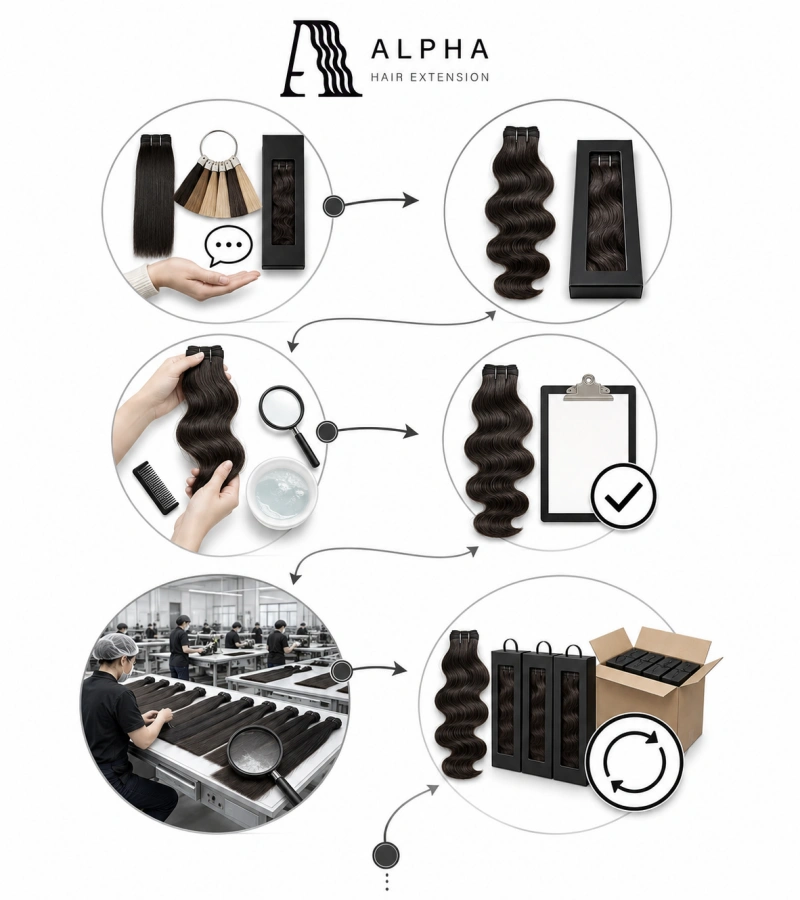 from approved sample to bulk production and repeat orders